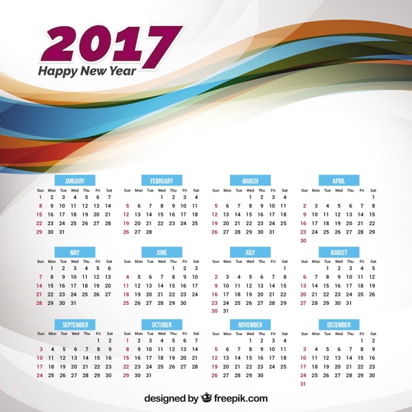 2017新年日历背景