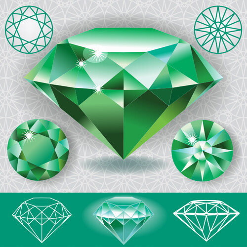 矢量绿色钻石01