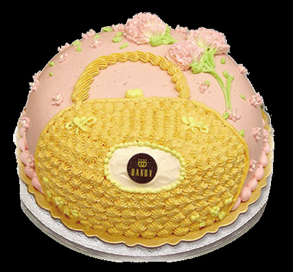 粉色玫瑰花纹蛋糕素材