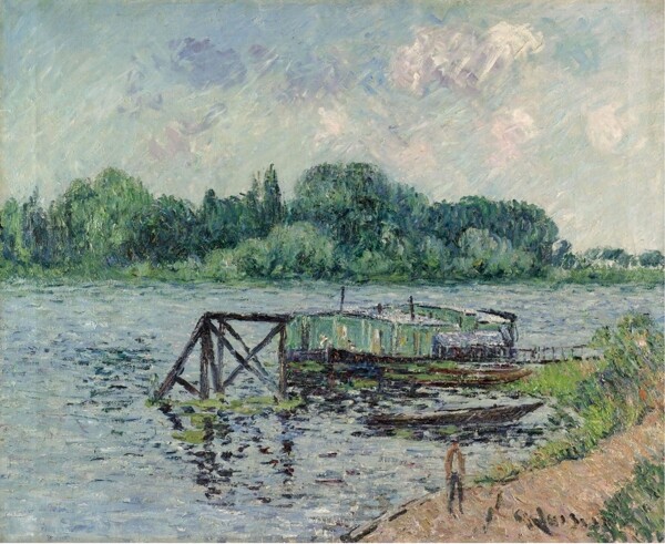 GustaveLoiseauTheLaunPlaceontheSeineatHerblay1906画家风景画静物油画建筑油画装饰画