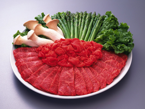 蔬菜烤肉拼盘图片