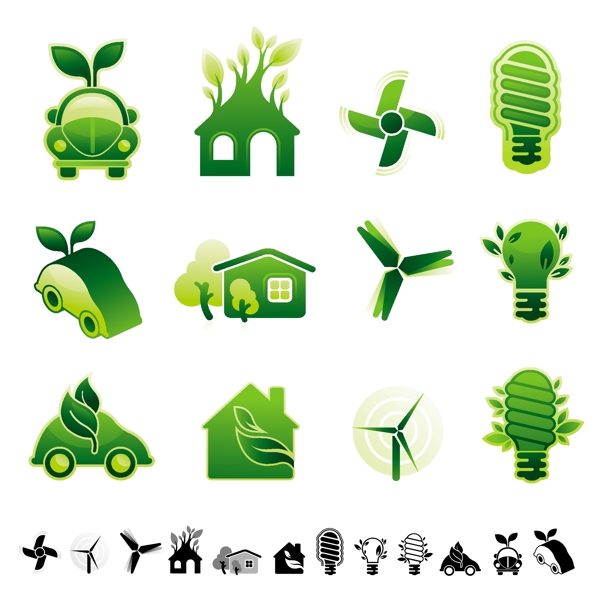 绿色环保图标12免费下载