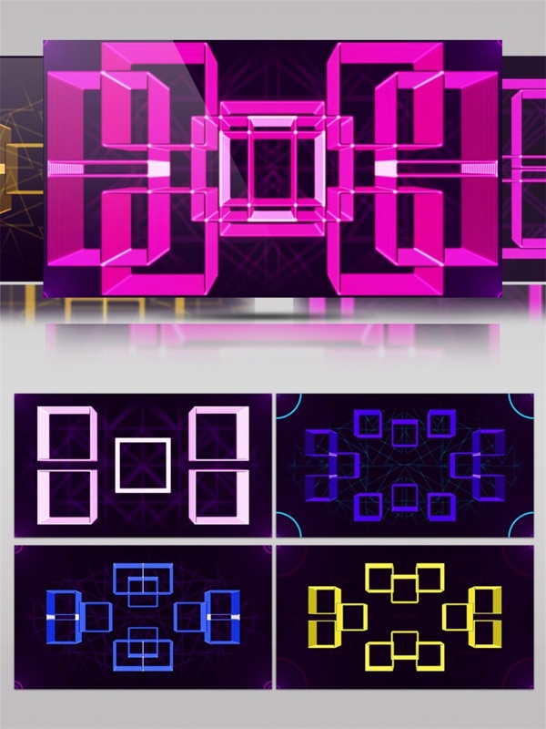 紫色方块光束动态视频素材