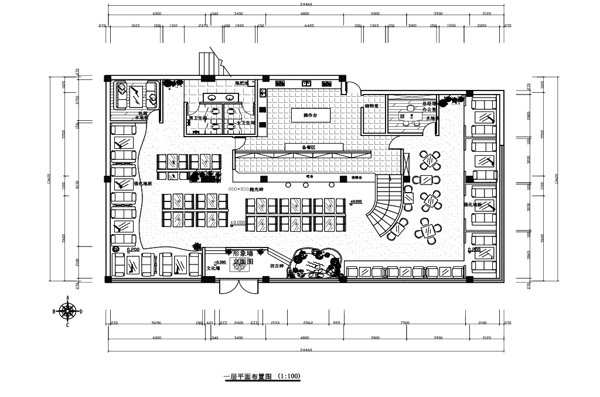 欧式风咖啡厅室内设计平面图