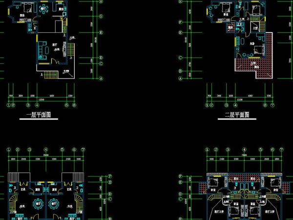多种别墅户型平面图