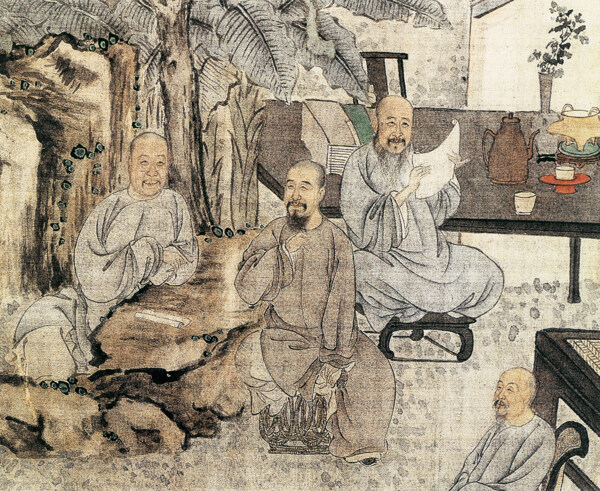清朝人物国画图片