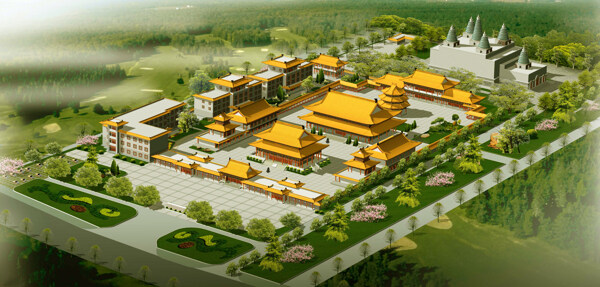 中国古典建筑鸟瞰图片