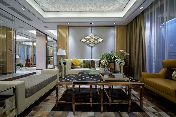 现代客厅瓷砖欧式效果图