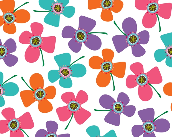 印花矢量图植物色彩五颜六色花纹花边免费素材