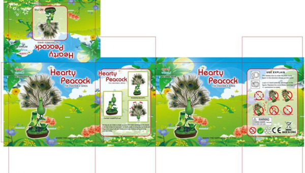玩具包装图片模板下载设计产品包装风景孔雀玩具广告设计矢量ai