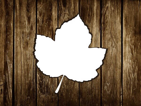 枫叶缕空状的木板图片