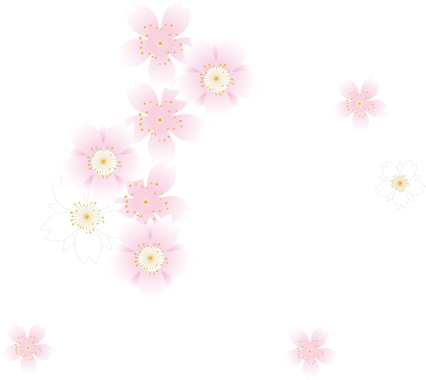 手绘清新粉色花朵矢量素材