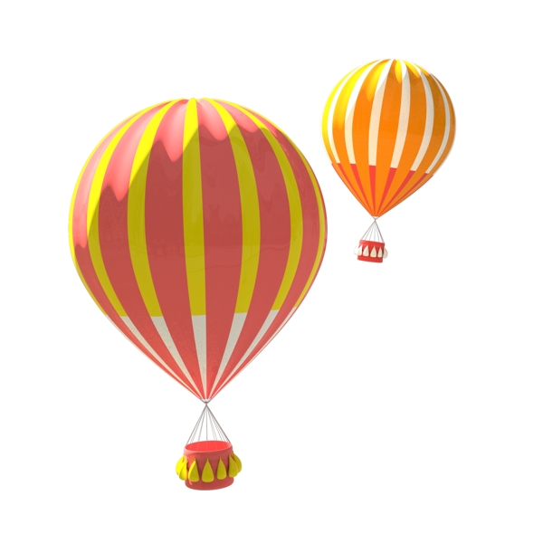 3D卡通糖果色热气球卡通立体C4D电商
