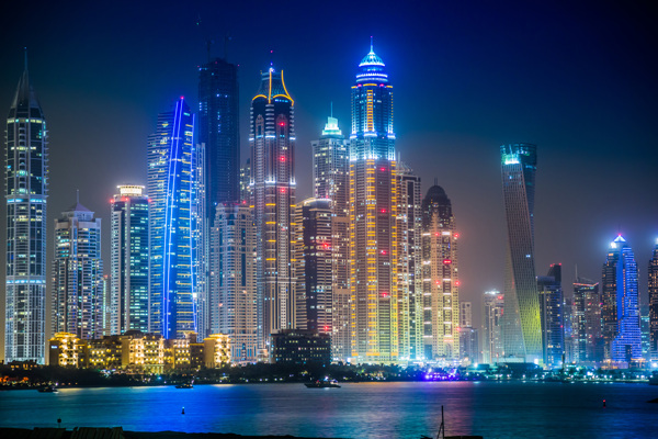 迪拜夜景高清摄影图片城市夜景图片