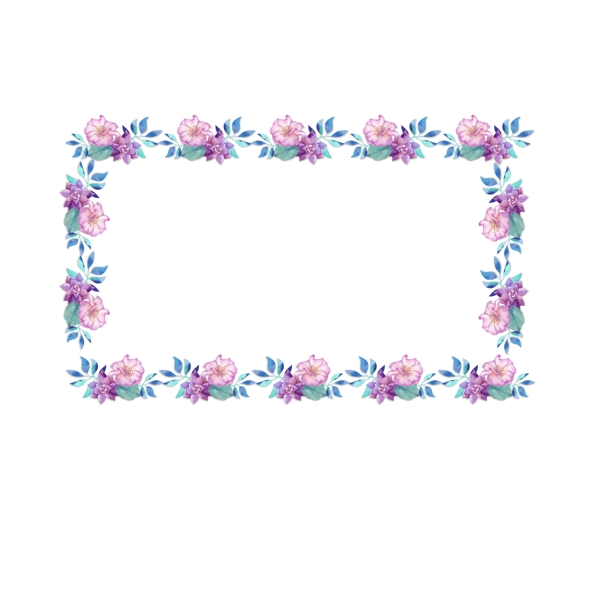 手绘植物边框元素花卉边框