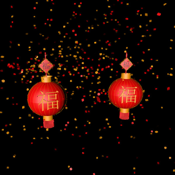 3D炫彩灯笼C4D春节素材红色喜庆灯笼