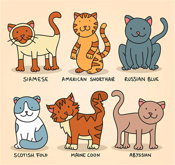 彩绘猫咪矢量图