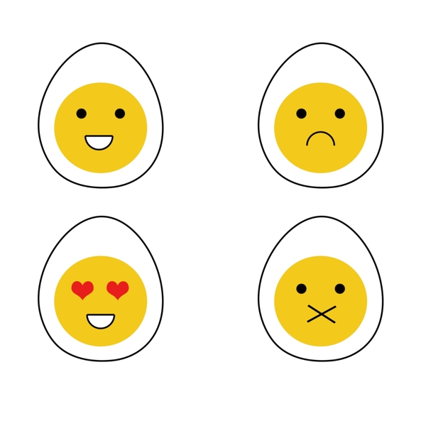 卡通手绘表情鸡蛋元素