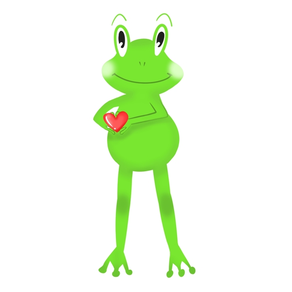 绿色比心青蛙