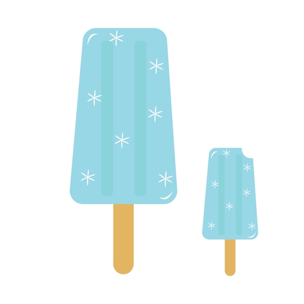 两根蓝色奶油冰棍