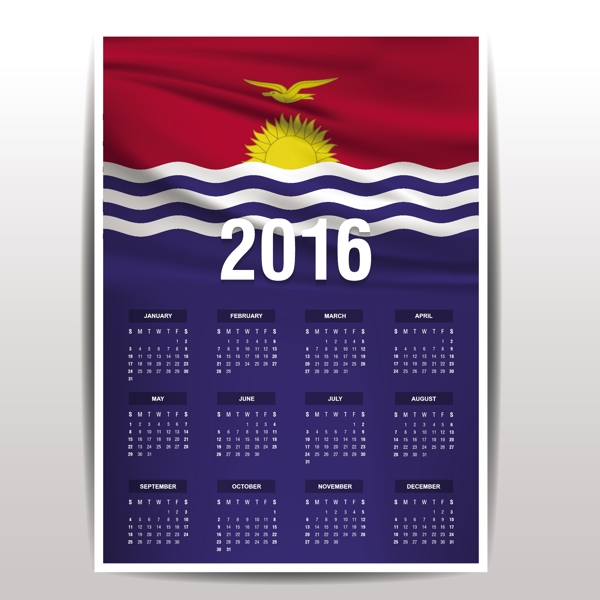 基里巴斯2016日历