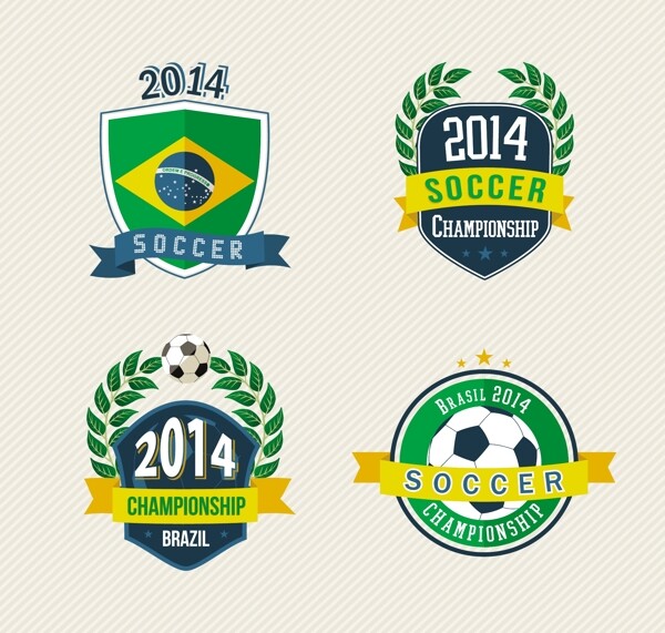 2014巴西足球世界杯标签矢量素材
