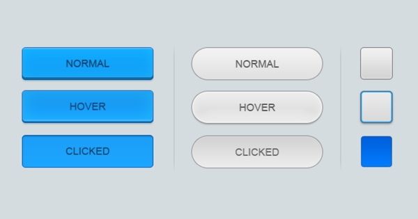3套蓝色的Web界面按钮PSD