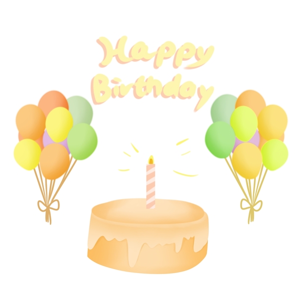 生日快乐气球蛋糕装饰