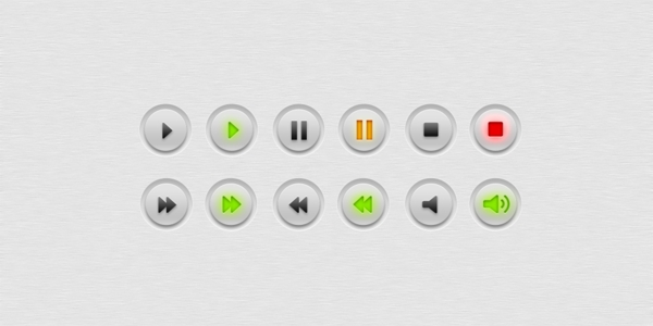网页UI视频音乐图标按钮素材