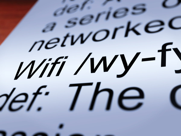 特写镜头显示网络连接WiFi的定义