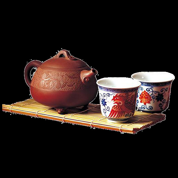 清新红褐色茶壶产品实物