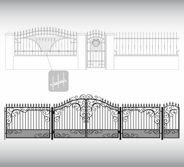 铁门栅栏和细节图
