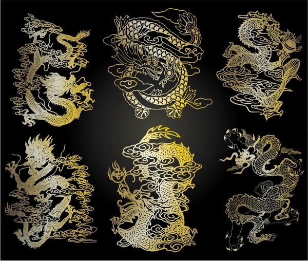 中国龙纹花纹图片