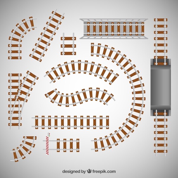 铁路轨道设计矢量素材
