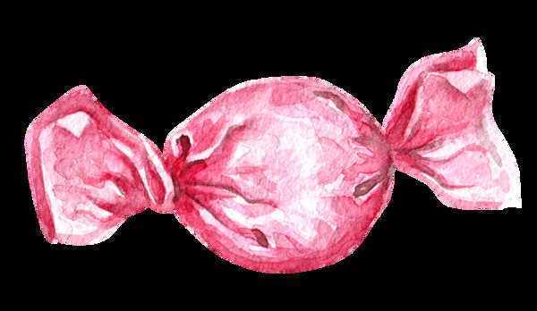 手绘红色糖果透明装饰图案