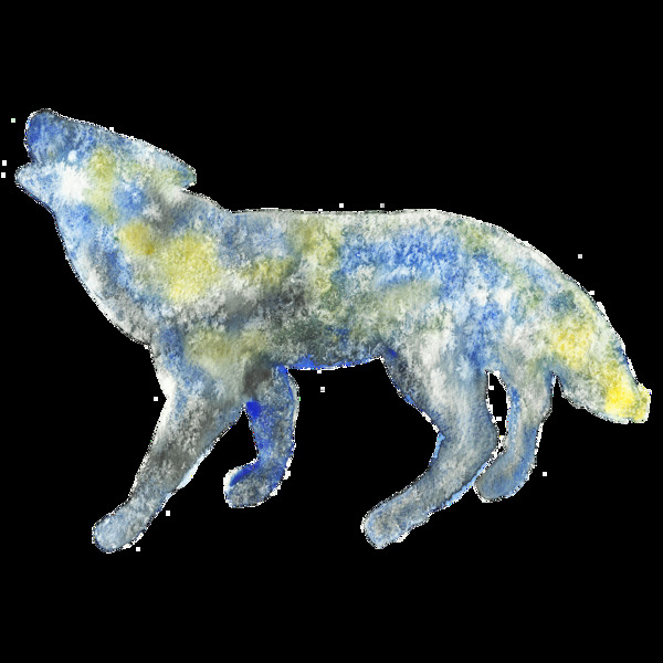 彩色大理石纹动物透明装饰图案