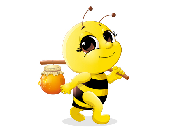 可爱蜜蜂采蜜回家