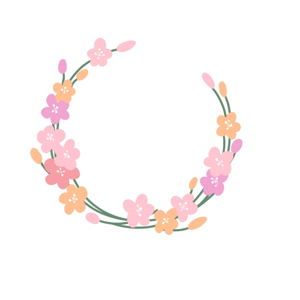 花环粉色花朵边框