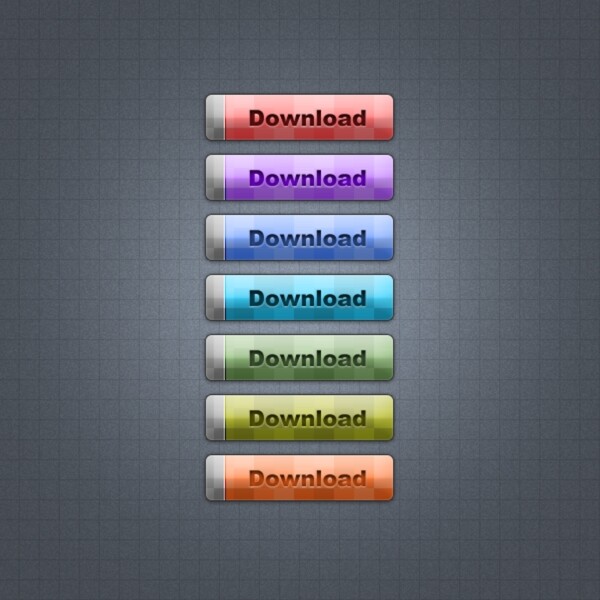 7款时尚色彩的WebUI按钮设置PSD