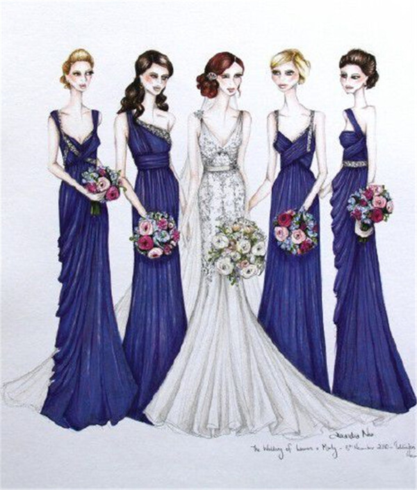 5款新娘伴娘礼服设计图