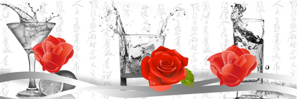 酒杯玫瑰花图片