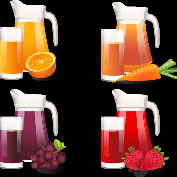 写实各种果汁插画图标免抠png透明素材