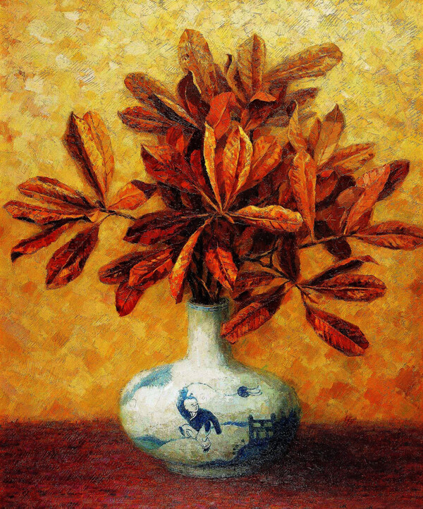花瓶花卉油画