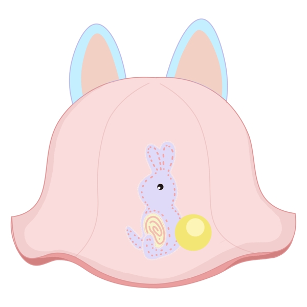 粉色兔子婴儿帽子