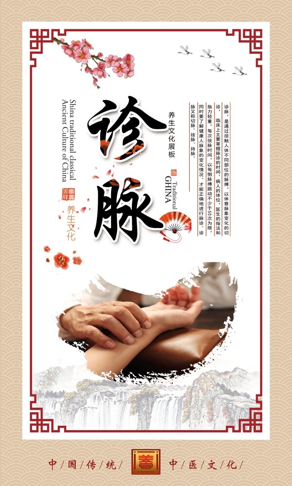 中国风中医文化成套展板设计