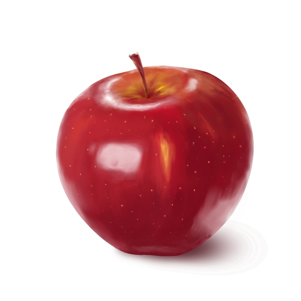 苹果手绘写实植物红色电商淘宝元素