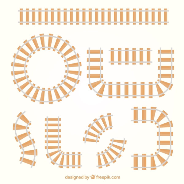 各种形状的铁路轨道插图