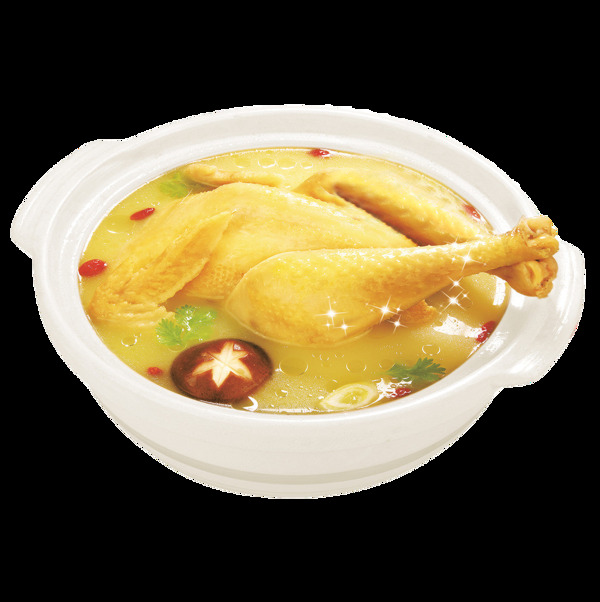 汤鲜味美的香菇枸杞炖鸡汤