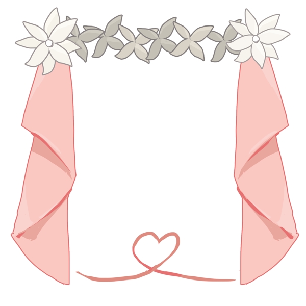 粉色丝巾装饰边框