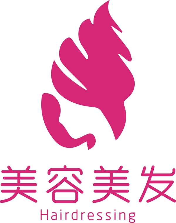 美容美发紫红色logo